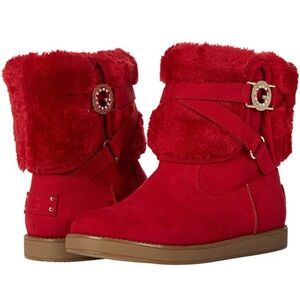 GBG Los Angeles Womens Adlea Red Winter Snow Boots